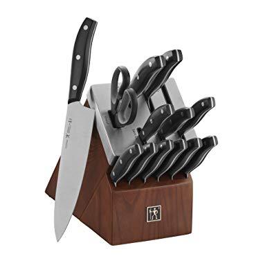 ZWILLING J.A. Henckels 8541908444 J.A. Henckels International Definition 14-pc Self-Sharpening Block Set, Brown, Silver, Black