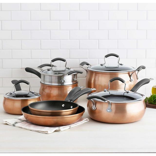 Epicurious Aluminum Nonstick 11-Piece Cookware Set in Copper