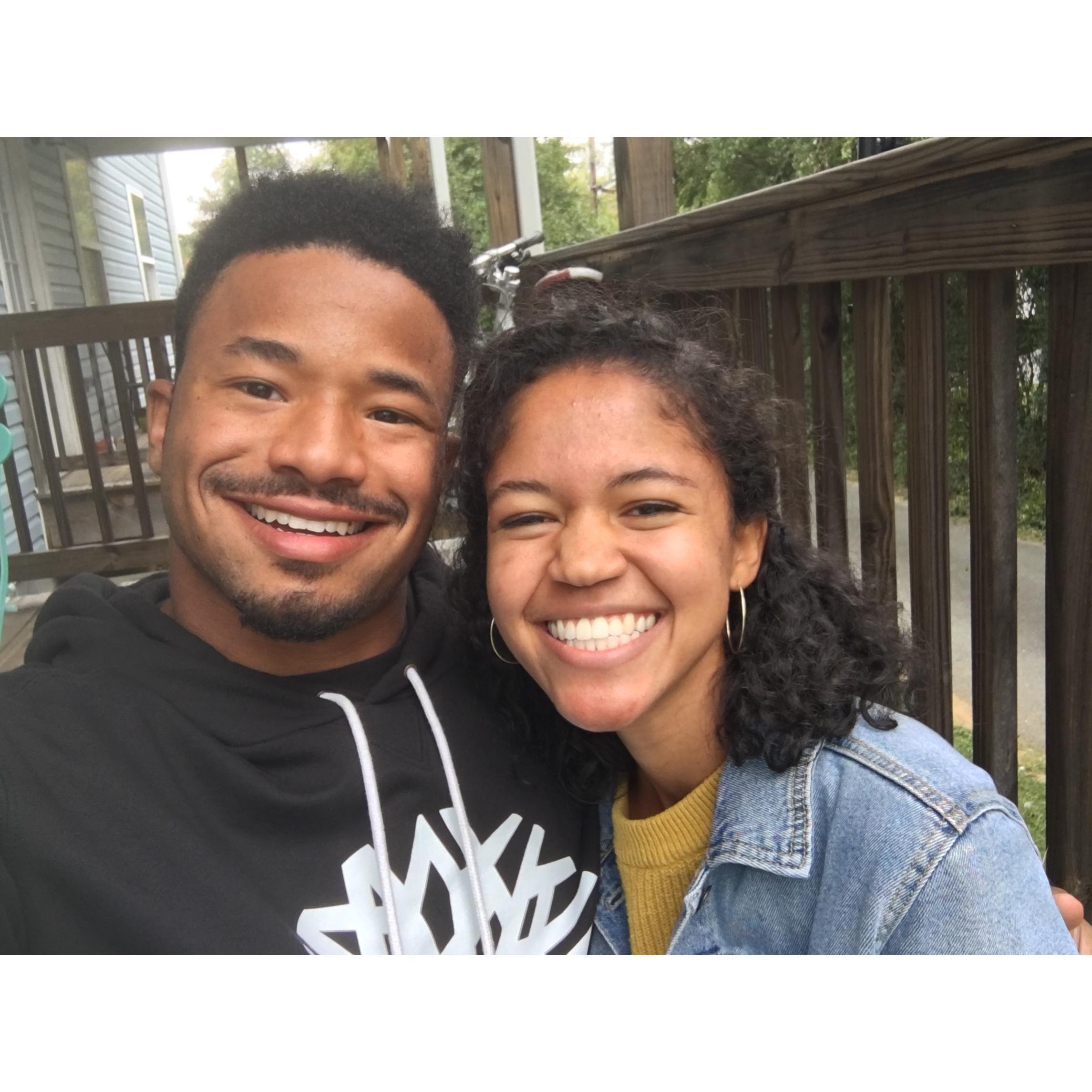 Joshua and Kelly's very first selfie. This picture was taken on October 8th, 2019, right after Joshua asked Kelly to be his girlfriend.