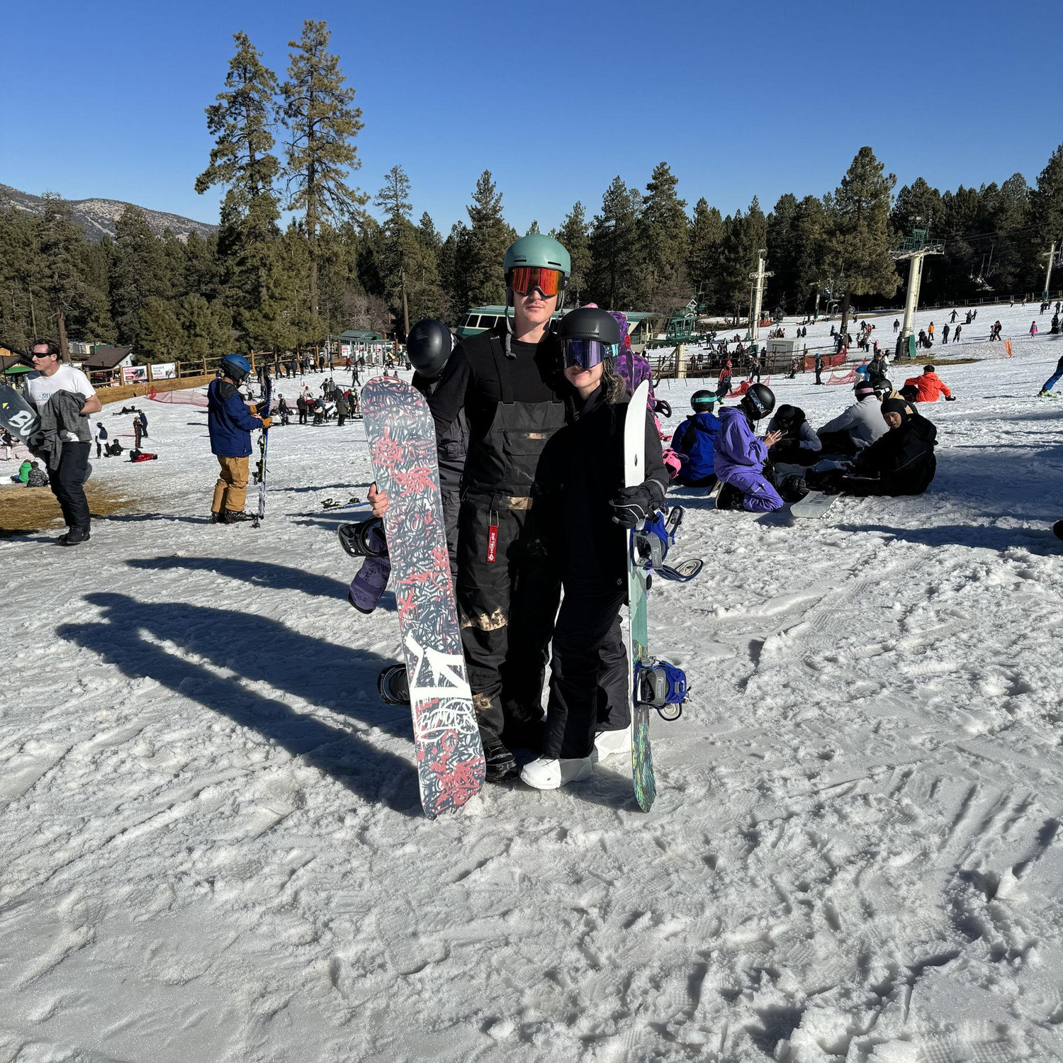Our first photo together! One of our first dates spent snowboarding at Snow Summit in Big Bear!