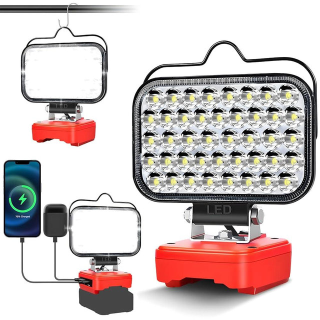 Cordless LED Work Light for Craftsman 20V Battery,Portable Flashlight Jobsite Light Spotlight Tool for V20 Craftsman 20V,Flood Lamp for Repairing/Outdoor Camping/Garages/Emergency(No Battery)