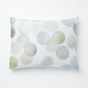 Organic Sateen Watercolor Dot Standard Sham, Stone White