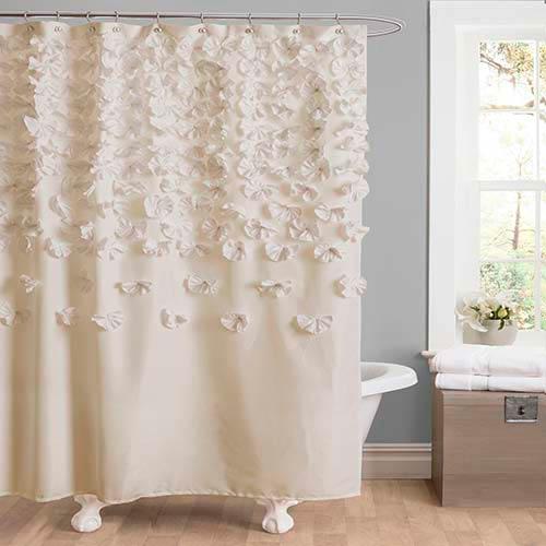 Lush Decor Lucia Ivory Shower Curtain