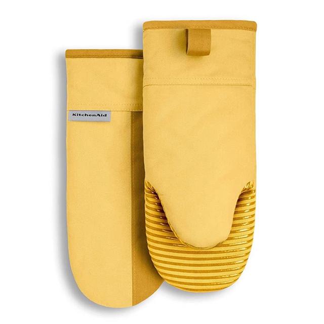 KitchenAid Beacon Two-Tone Oven Mitt 2-Pack Set, 5.75"x13", Majestic Yellow