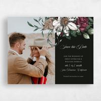 Black Wedding Save the Date - Poconos Portrait