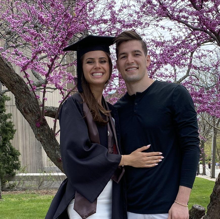Kaitlyn's graduates from Brown in May 2021 with a modified Covid style event. Christian comes afterwards to celebrate!