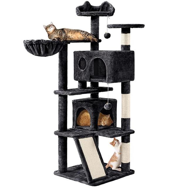 Topeakmart Multi-Level Cat Tree for Indoor Cats Cat Tree Tower for Large Cats with Sisal-Covered Scratching Posts, Condo, Stable Cat Tower, Cat Furniture Play Center for Indoor Cats Activity
