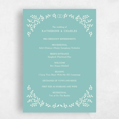 Blue Fall Wedding Program - Ivy