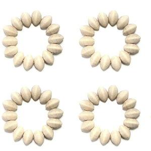 Napkin Rings Set of 6 - Rosse Wooden Beads Napkin Rings