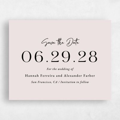 Light Mauve, Pink Wedding Save the Date - Milford Landscape