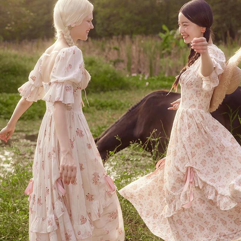 Bridgerton vibes for sure! Although Bridgerton is a regency-inspired show, these dresses still have a unique element to them with the sleeves and ruffles and would be perfect to wear.