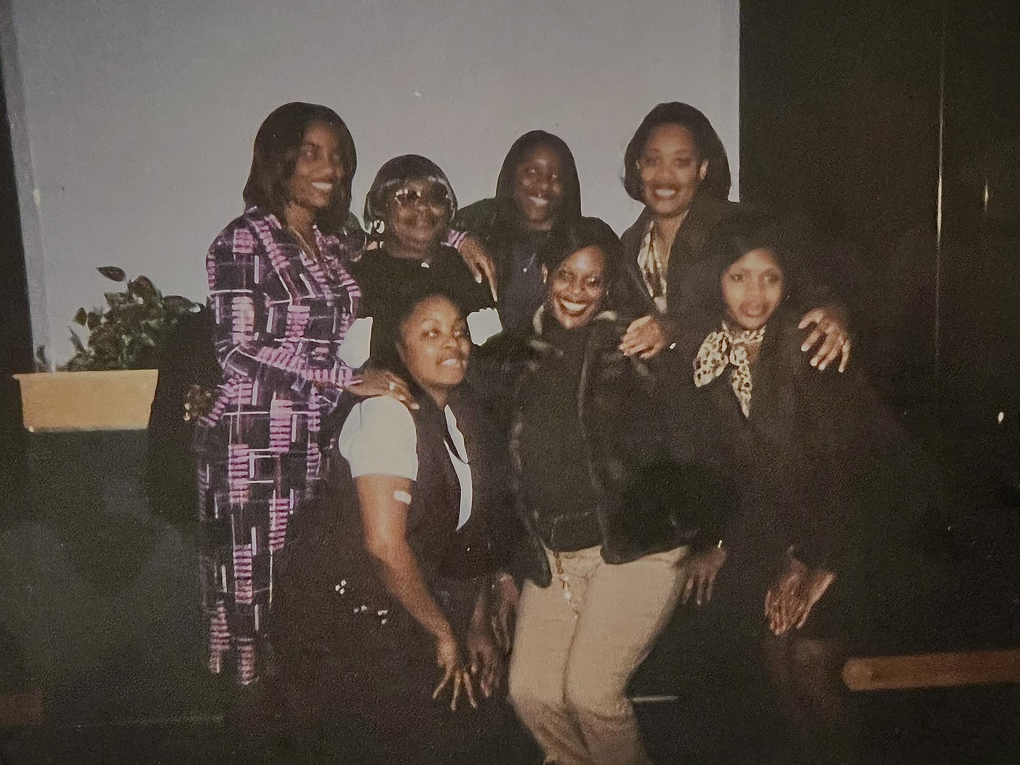 Tiana with her grandmother and future bridesmaids.