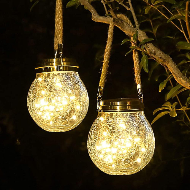 Solar Lantern, 30 LED Outdoor Lanterns Waterproof Solar Glass Jar Lights Solar Patio Lights Outdoor Decorative Solar Lanterns Outdoor Hanging ( Warm Light )