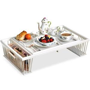 Breakfast Bed Tray with Reading Rack, White