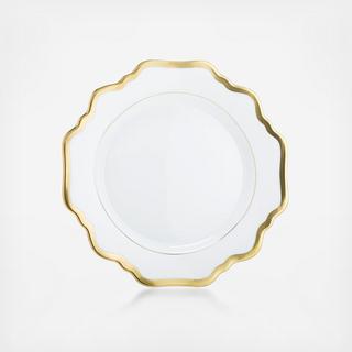 Antique White with Gold Rim Dessert Plate