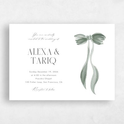 Sage, Green Wedding Invitation - Brienno Landscape