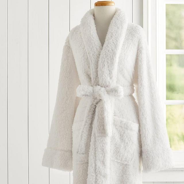 Ivory Teddy Bear Robe, Medium