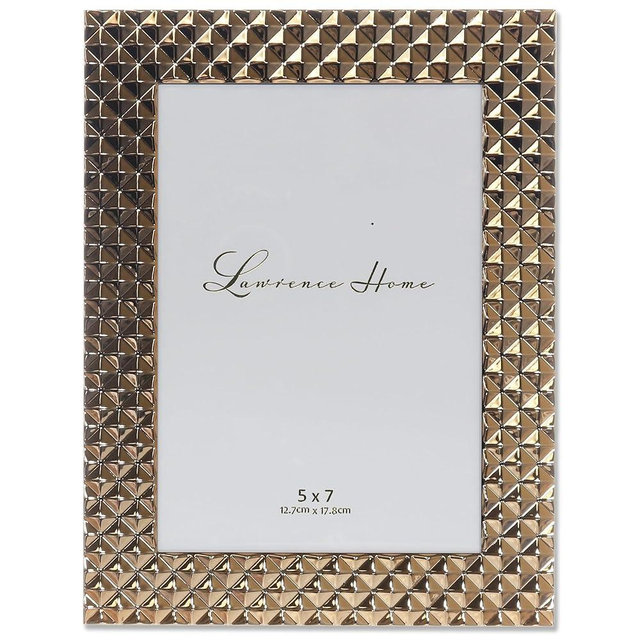 Lawrence Frames Metal Frame, Diamond Pattern, Gold, 5x7