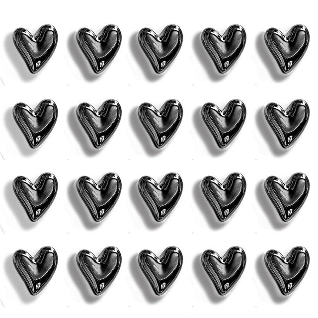 Janvelle 20PCS Black Refrigerator Magnets Love Heart Magnets for Fridge Cute Decorative Magnetic Stickers 0.83in Small Home Kitchen Magnet Set Lovely Color Decoration for Office Whiteboard
