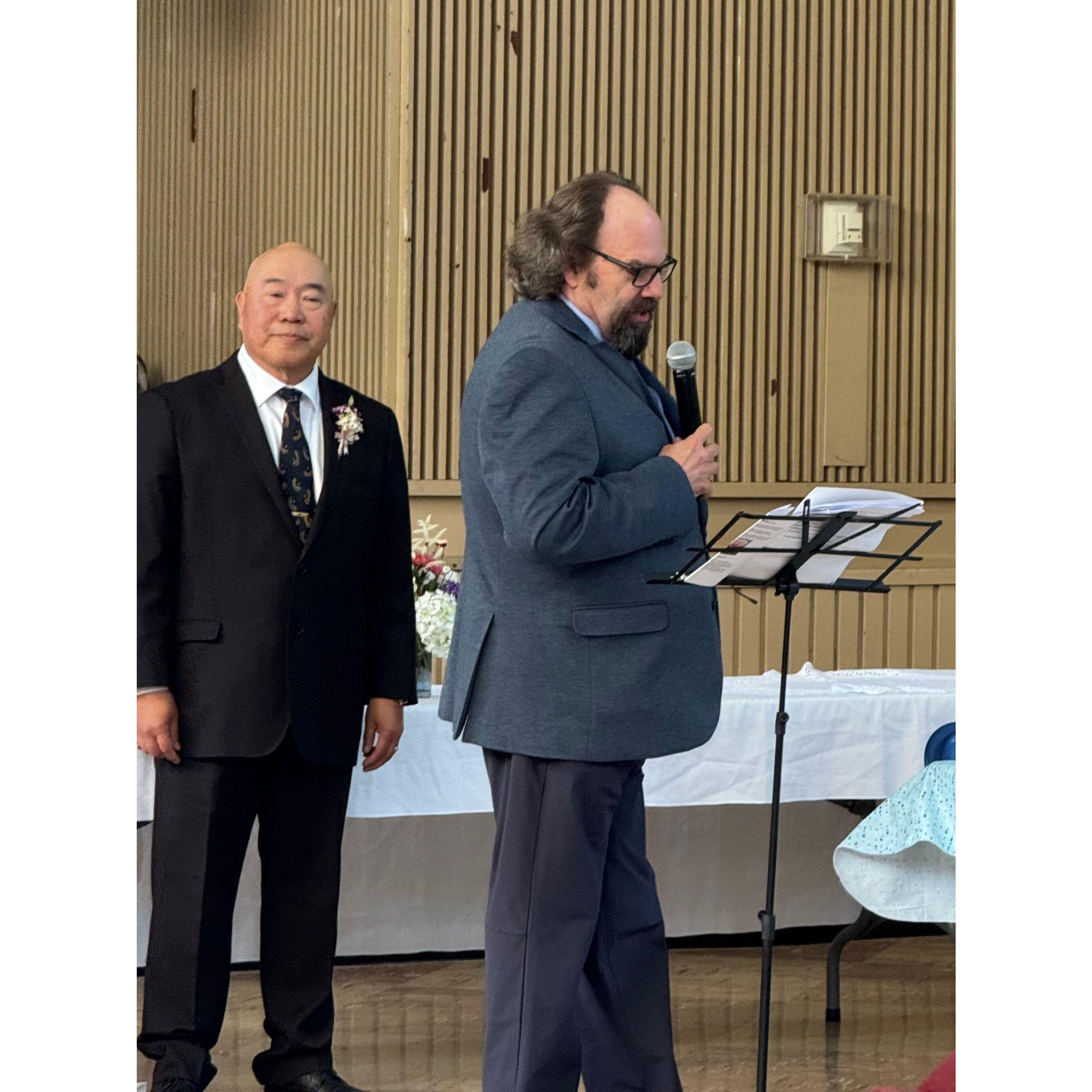 Gerry's toast to the groom.