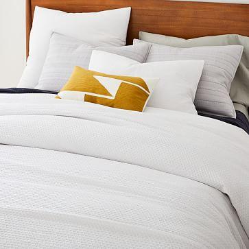 Organic Cotton Diamond Crinkle Duvet Cover & Shams