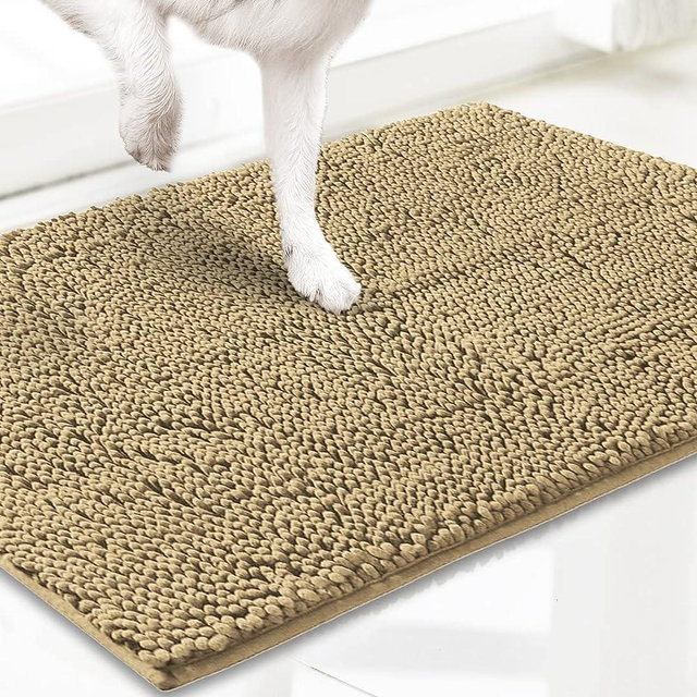 Muddy Mat® AS-SEEN-ON-TV Highly Absorbent Microfiber Door Mat and Pet Rug, Non Slip Thick Washable Area and Bath Mat Soft Chenille for Kitchen Bathroom Bedroom Indoor and Outdoor- Beige Runner 59"X24"