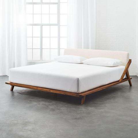 Drommen Acacia wood king bed frame