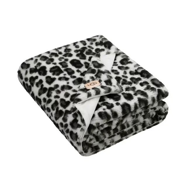 UGG® Polar Faux Fur Throw Blanket in Snow Leopard