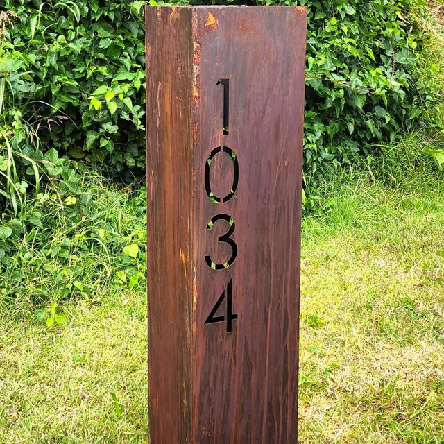 Personalized Address Garden Column - Outdoor Garden Decor - Garden Sculpture - Garden Statue - Garden Art - House Numbers - Well Cover