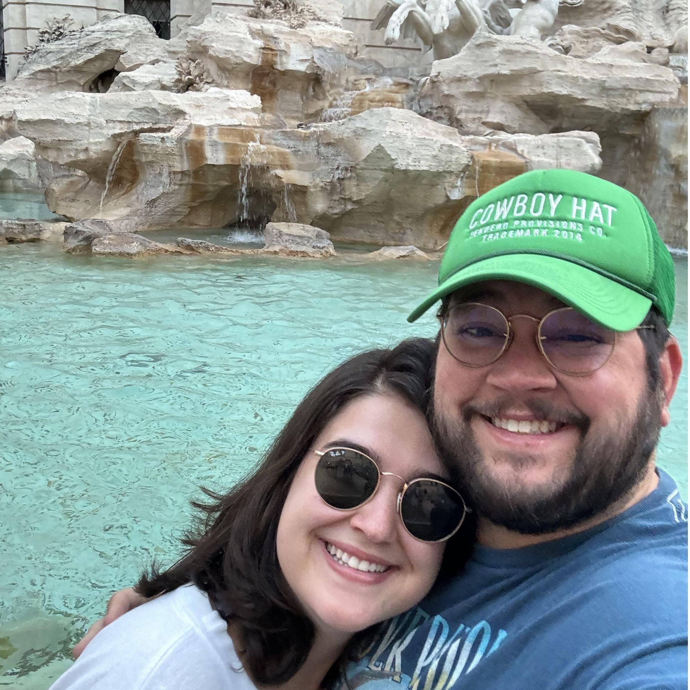 We were so sick in Rome, but we rallied at 5 AM to go see the Trevi Fountain steps away from our hotel (social distanced, of course).