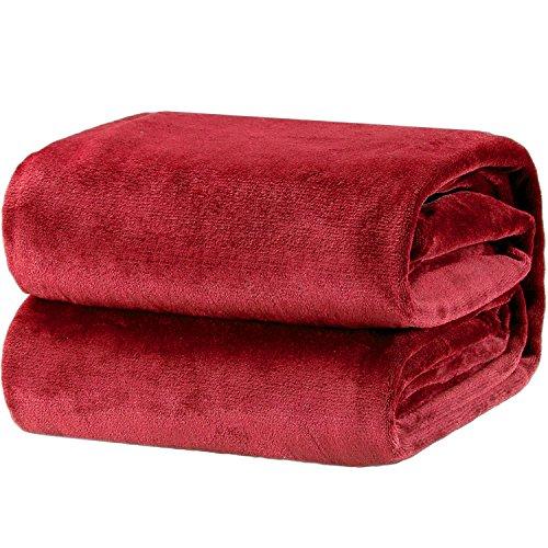Bedsure Fleece Blanket Twin Size Red Lightweight Super Soft Cozy Luxury Bed Blanket Microfiber