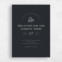Black Wedding Invitation - Bellisi Portrait