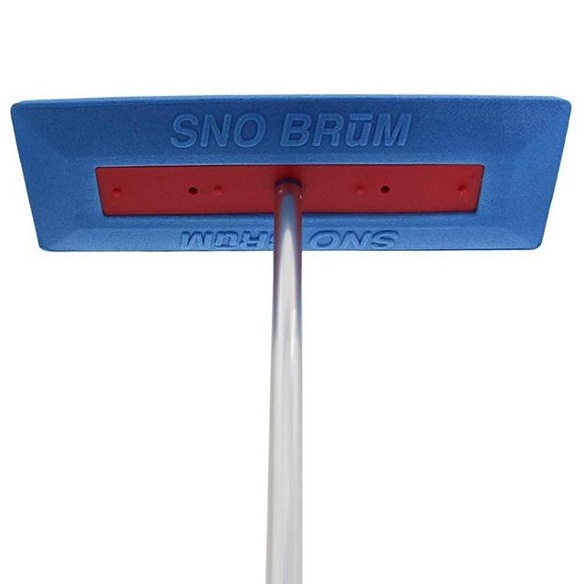 SNOBRUM – Snow Remover for Cars and Trucks – 28 to 48 Inch Automotive Snow Brush with Foam Head and 3 Piece Handle – Made in The USA, Push-Broom Design – No-Scratch Snow Removal – 1 Pack