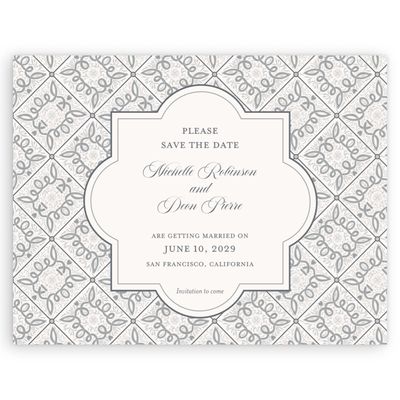 Pewter Gray, Grey Wedding Digital Save the Date - Como Landscape