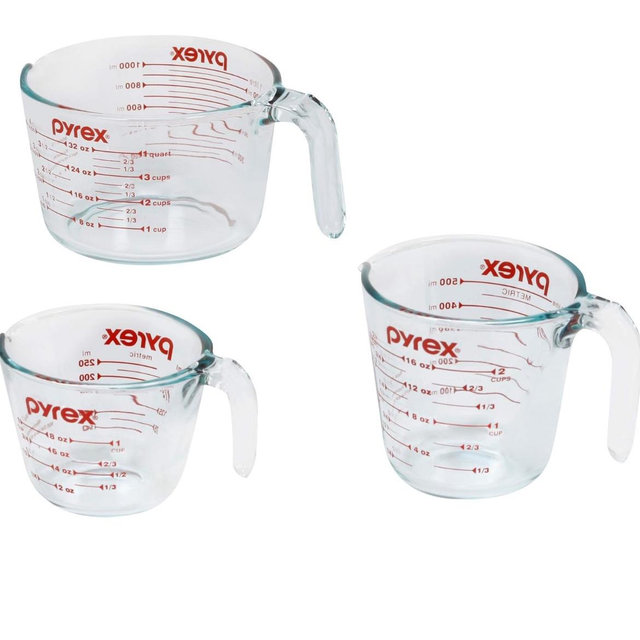 Pyrex Essentials (3-Pack) Glass Measuring Cups Set