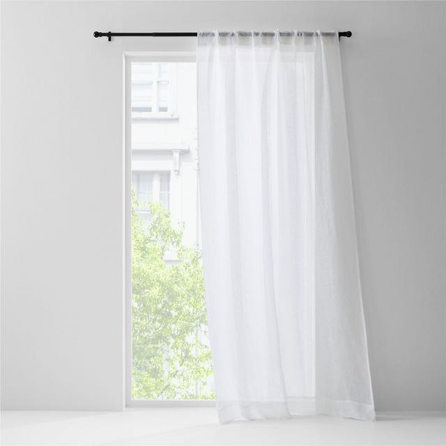 Crisp White Linen Sheer Window Curtain Panel 52"x96"