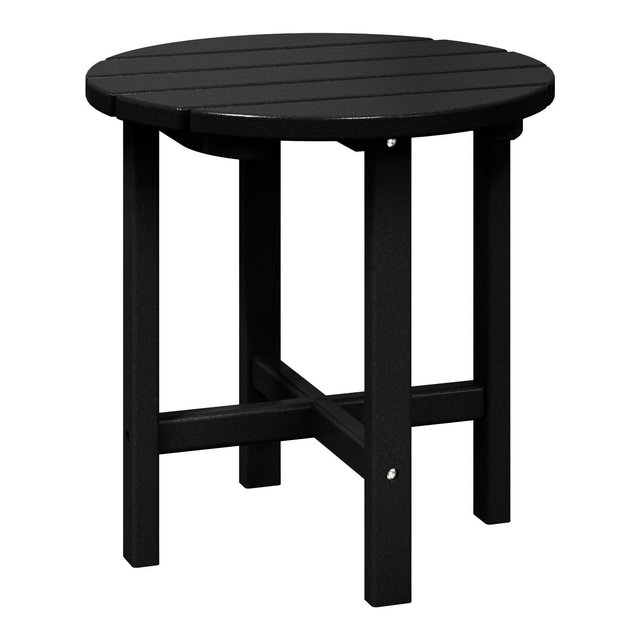 WestinTrends All-Weather Outdoor Patio Round Poly Adirondack Side Table, Black