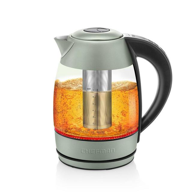 Chefman 1.8 Liter Glass Electric Kettle with Precision Temp Control - Forest Green
