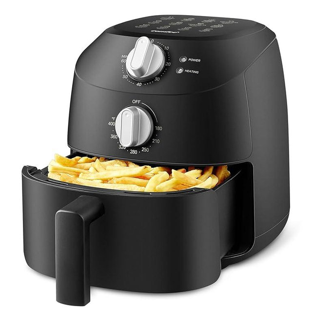 COMFEE' Compact 2.1 Quart Air Fryer with 12 Menu Options, Adjustable Timer & Temperature Control 180-400 degrees F, Dishwasher-Safe Nonstick Fry Basket with Stainless Steel Finish