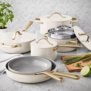Member's Mark 11-Piece Modern Ceramic Cookware Set, White