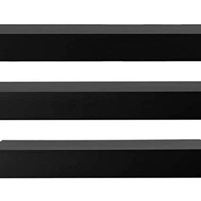 kieragrace Modern Floating-Shelves, Pack of 3, Black, 3 Count