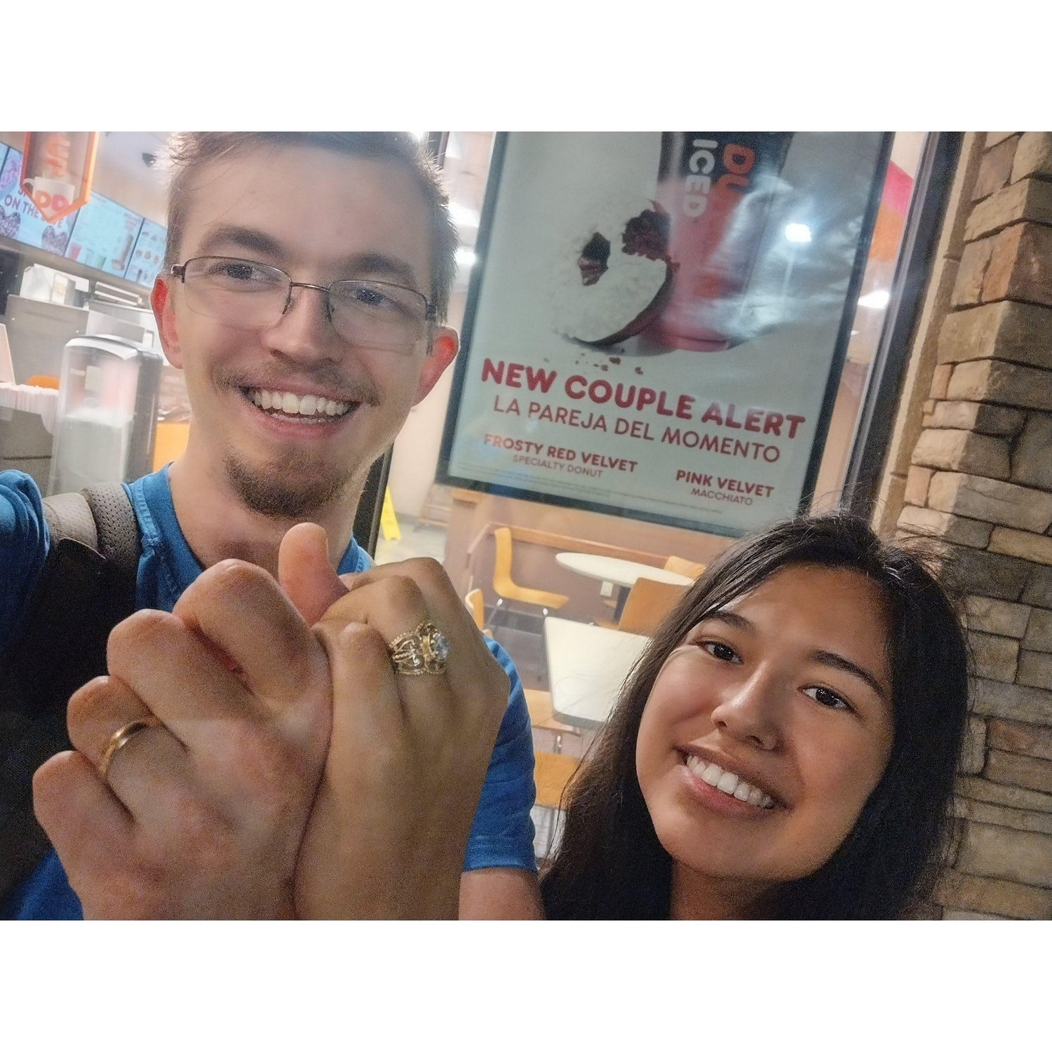 Passed a donut shop on our honeymoon and the photo was too good to pass up