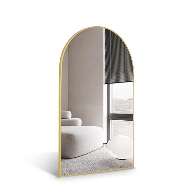 COFENY Arched Mirror, 24"x36" Gold Bathroom Mirror with Mental Frame, Wall Mounted Mirrors Decor Modern Dresser Mirror for Bedroom Living Room Entryway