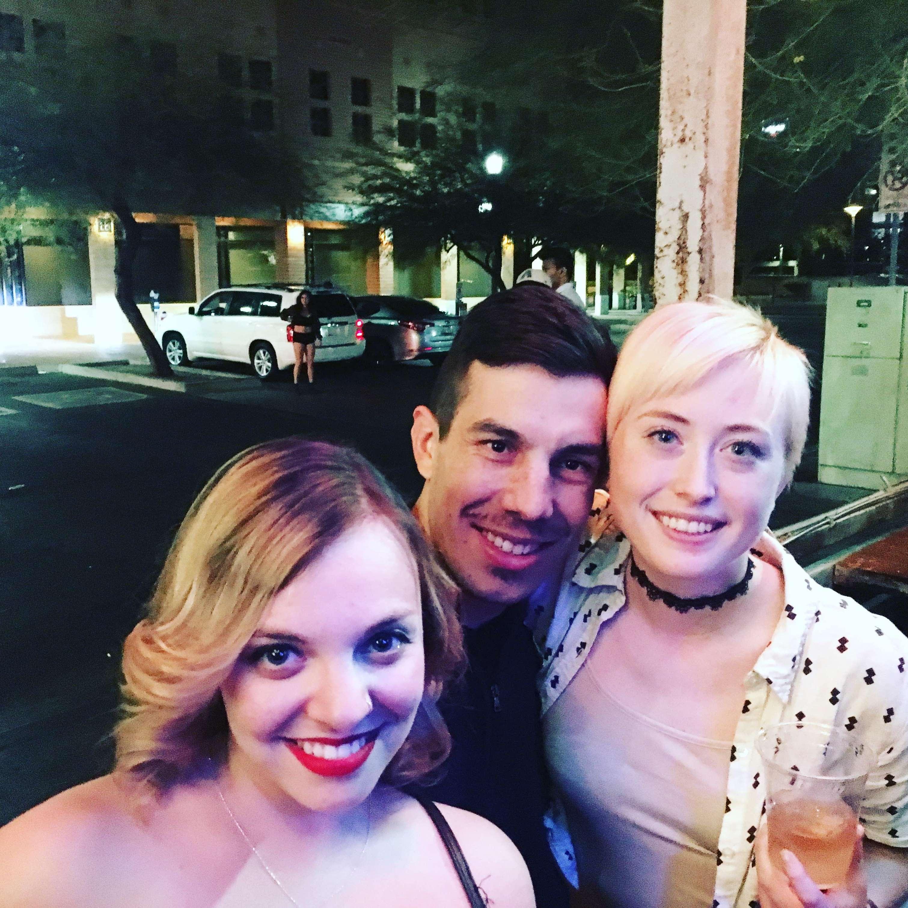 Us with our friend Sam who introduced us!