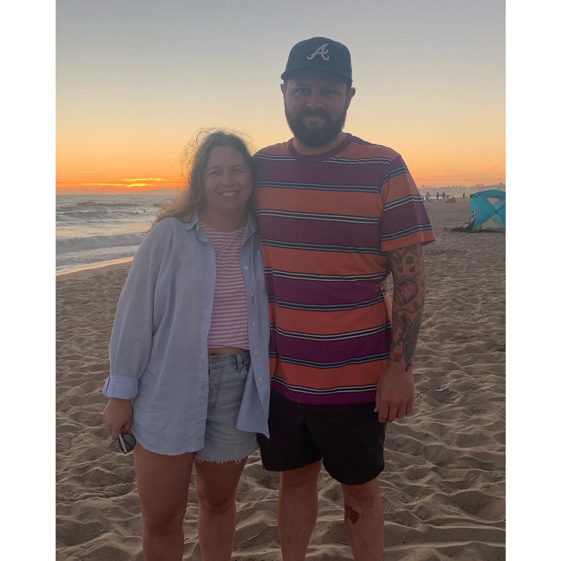 At Newport Beach with Bret's family