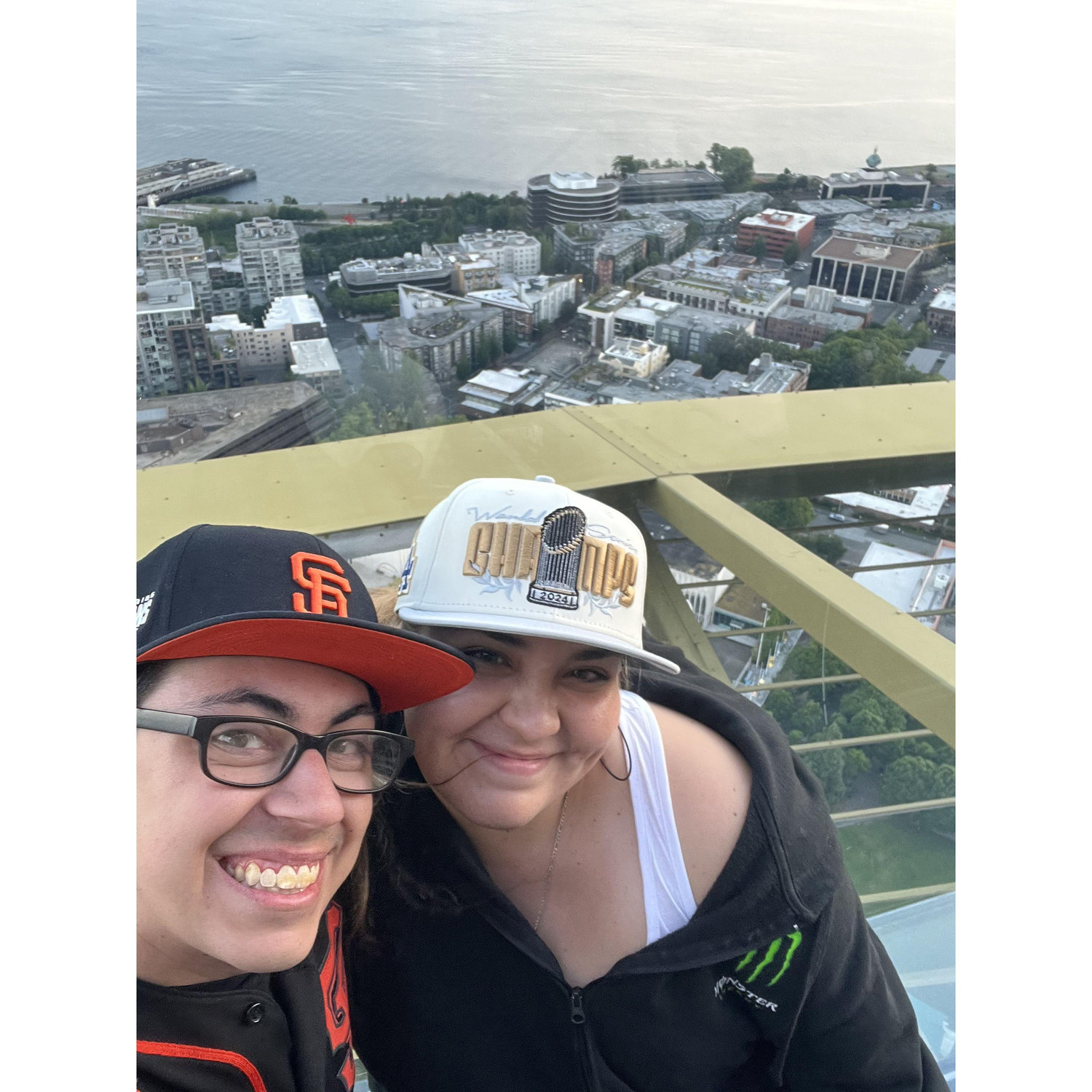 On the top of the Space Needle together 🖤❤️!