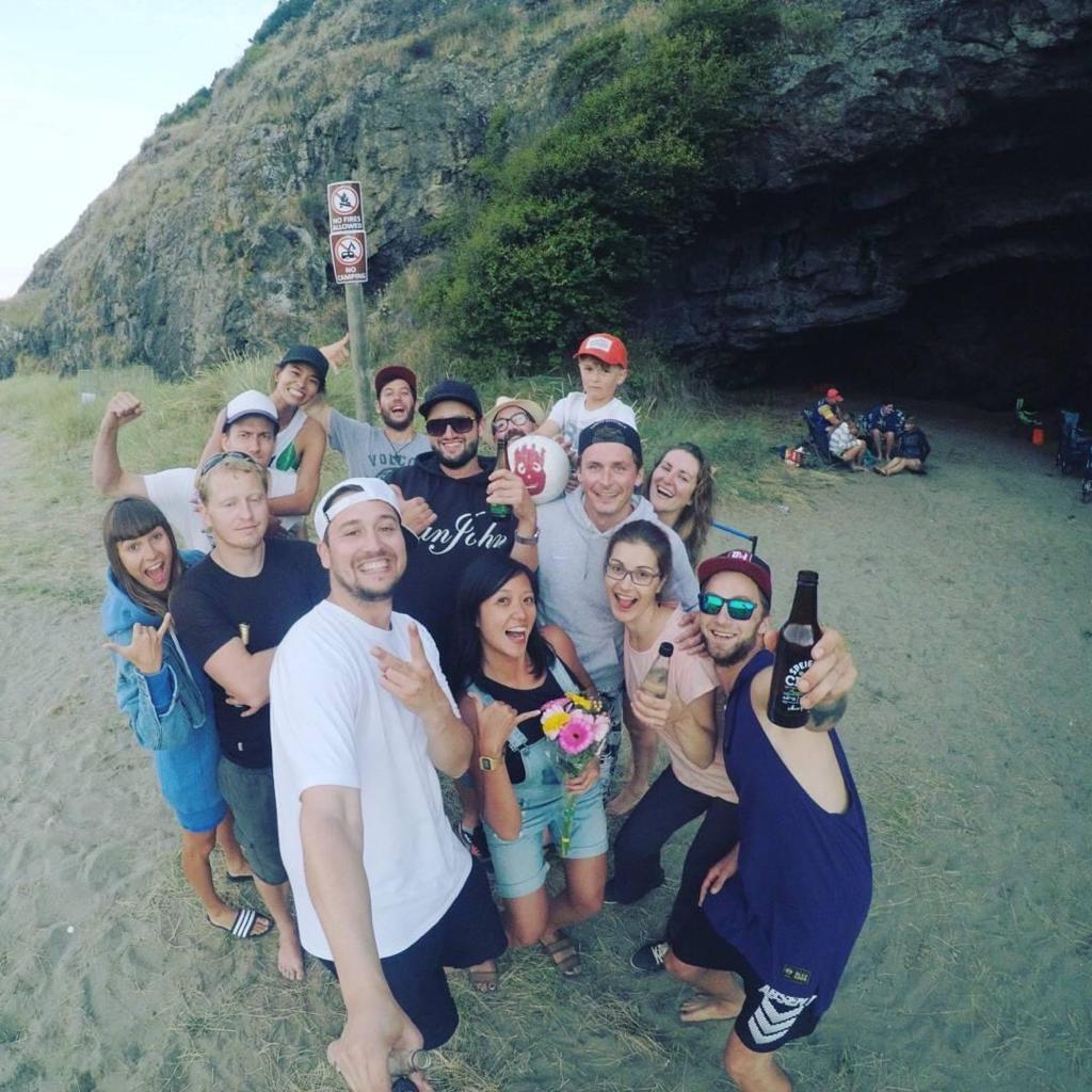Our joint birthday party in a cave by the beach!