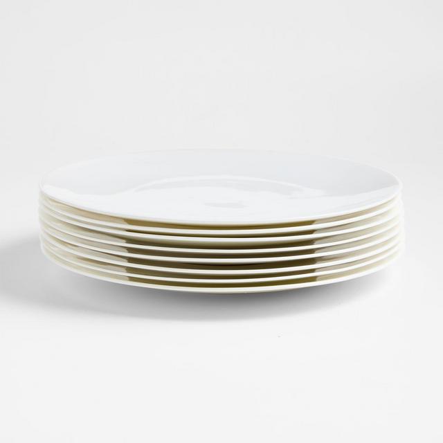 Bennett White Bone China Dinner Plates, Set of 8