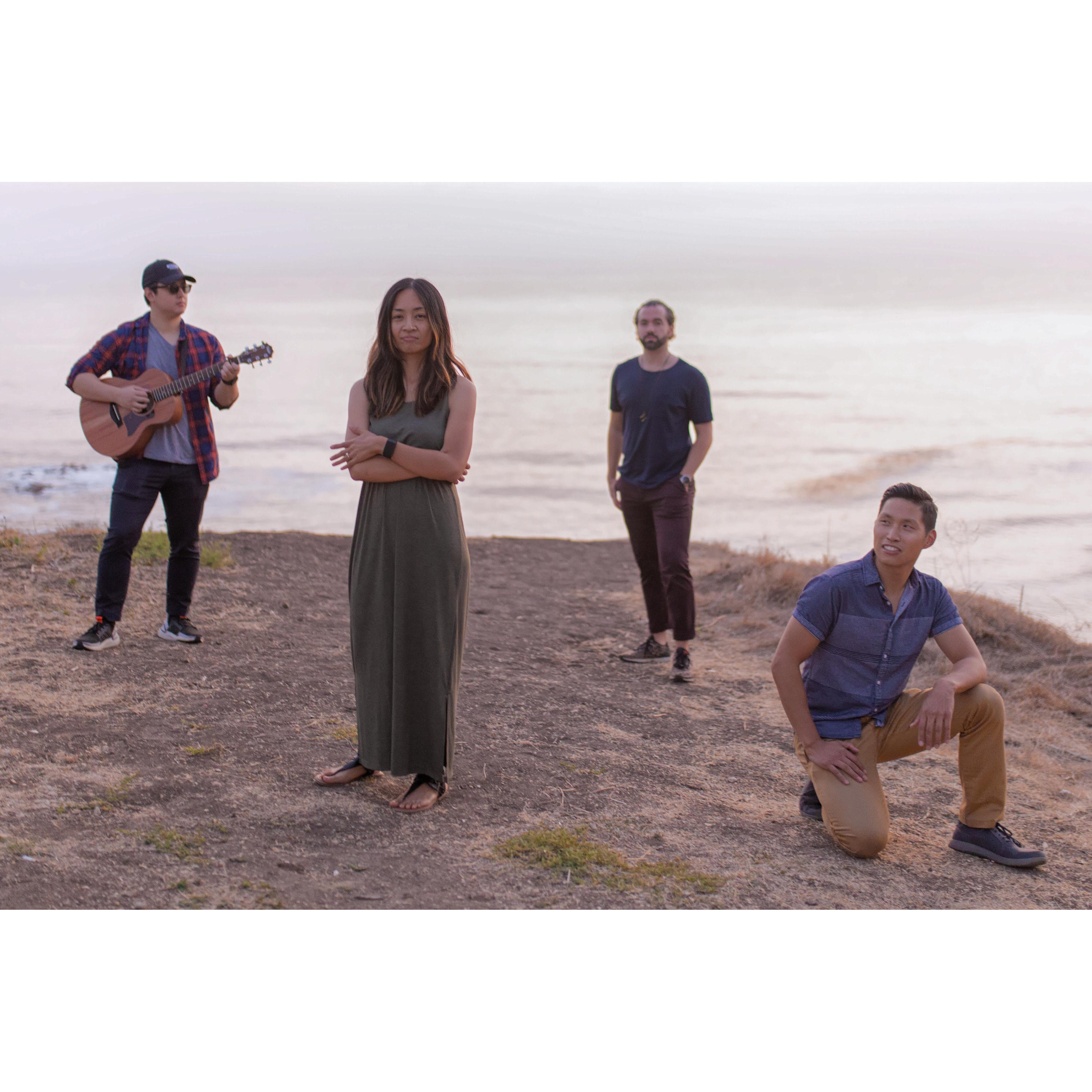 Teamwork really does make the dream work. Meet the proposal squad (from left to right): Elisha - string plucker, Maureen - rock accepter, Vince - serenader, Tim - kneeler