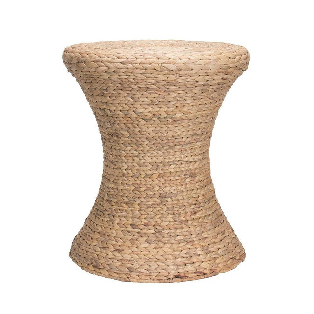 Household Essentials Hourglass Water Hyacinth Wicker Table, Natural
